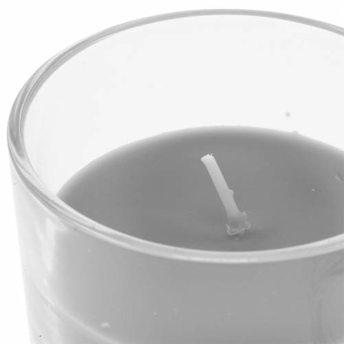 Floristik24 Vela perfumada em vidro baunilha cinza Ø8cm Alt.10,5cm