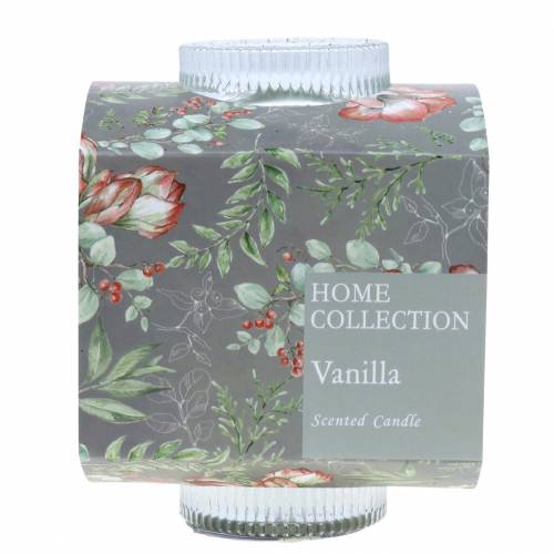 Floristik24 Vela perfumada em vidro baunilha cinza Ø8cm Alt.10,5cm