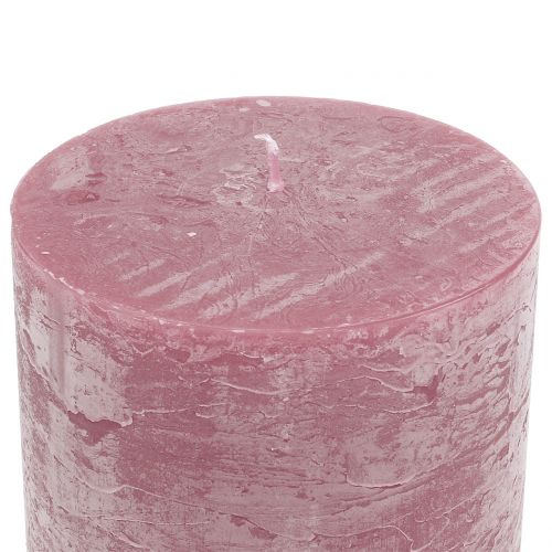 Itens Velas de cor sólida rosa antigo 50x100mm 4pcs