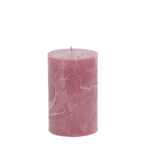 Floristik24 Velas de cor sólida rosa velho 60x100mm 4 unidades