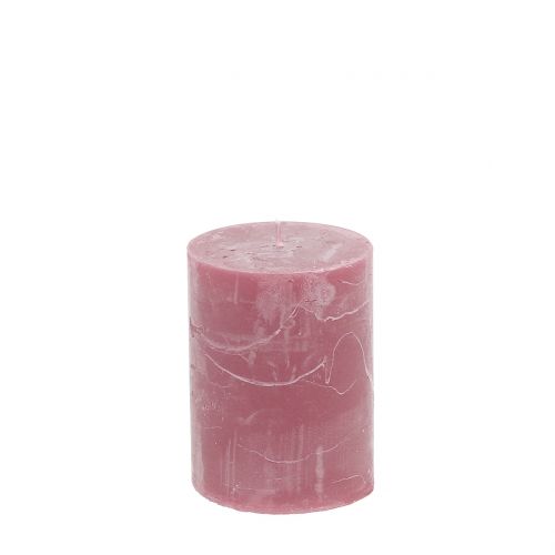 Floristik24 Velas de cor sólida rosa antigo 60x80mm 4pcs