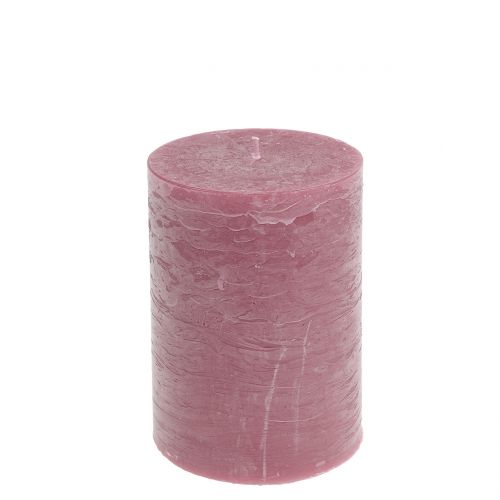 Floristik24 Velas de cor sólida rosa antigo 85x120mm 2pcs