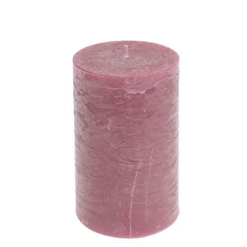 Floristik24 Velas de cor sólida rosa antigo 85x150mm 2pcs