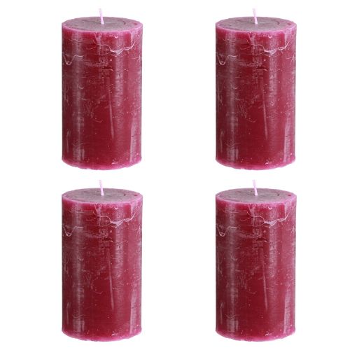 Itens Velas cor sólida Berry pilar velas roxas 70×120mm 4 un