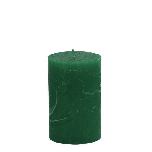 Floristik24 Velas de cor sólida verde escuro 60x100mm 4pcs