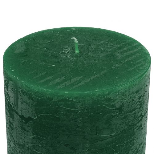 Floristik24 Velas sólidas verde escuro 60x100mm 4 un