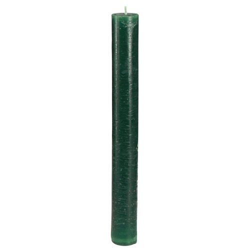 Floristik24 Velas sólidas velas em bastão verde escuro 34x300mm 4 un