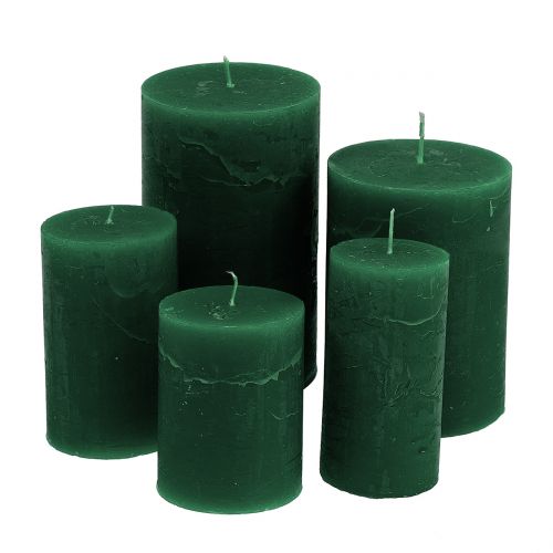 Itens Velas de cores sólidas, verde escuro, tamanhos diferentes