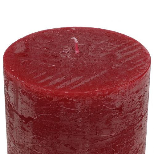 Itens Velas de cor sólida vermelho escuro 50x100mm 4pcs