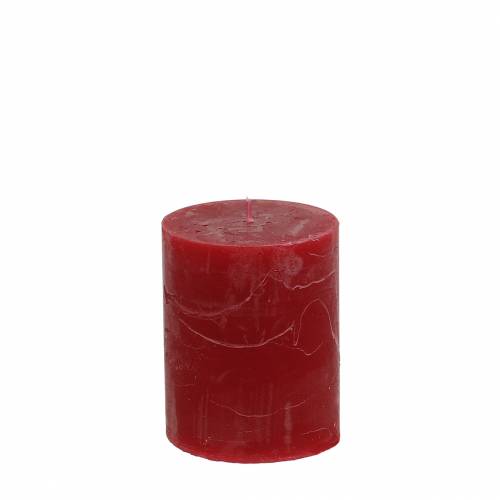 Itens Velas de cor sólida vermelho escuro 70x80mm 4pcs