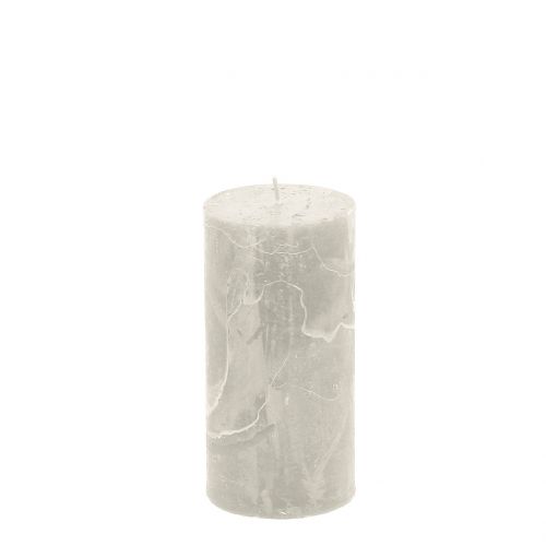 Floristik24 Velas de cor sólida cinza 50x100mm 4pcs