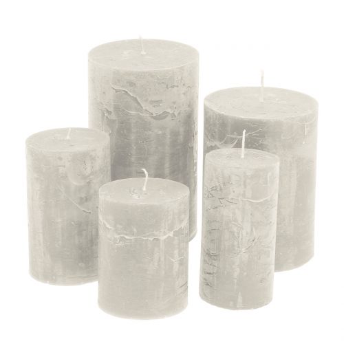 Velas de cor sólida cinza tamanhos diferentes