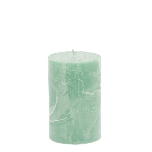 Floristik24 Velas de cor sólida verde claro 60x100mm 4pcs