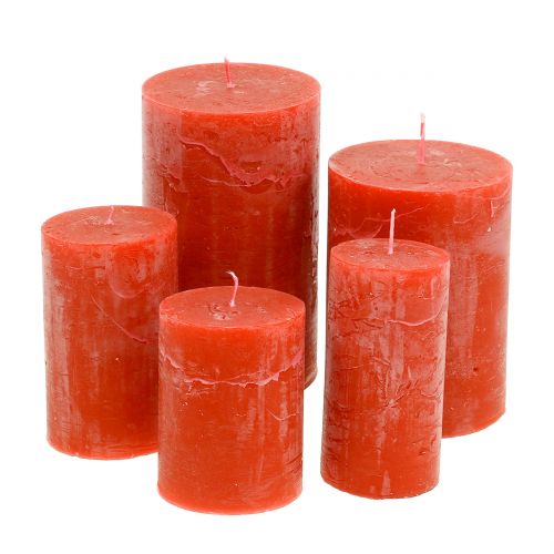 Velas laranja sólidas em tamanhos diferentes