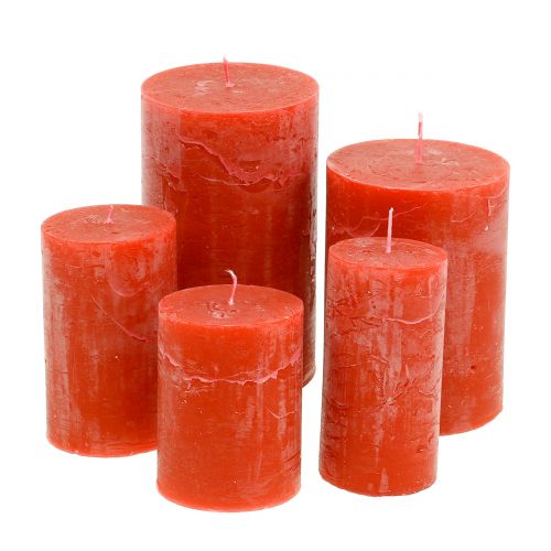 Floristik24 Velas coloridas laranja tamanhos diferentes