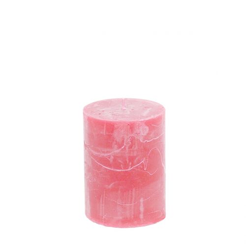 Floristik24 Velas de cor sólida rosa 60x80mm 4pcs