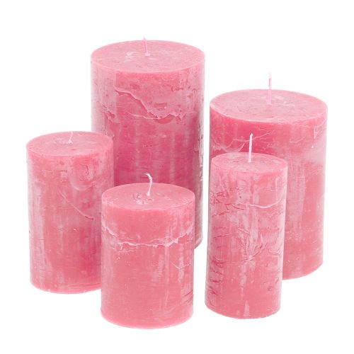 Itens Velas coloridas rosa tamanhos diferentes