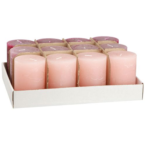 Itens Velas cor sólida pilares rosa baga 70x100mm 12 un