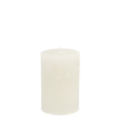 Floristik24 Velas de cor sólida brancas 60x80mm 4 unidades