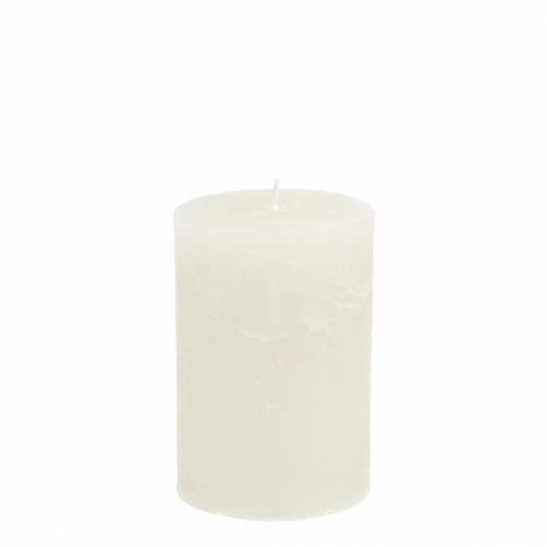 Floristik24 Velas de cor sólida branca 70x100mm 4pcs