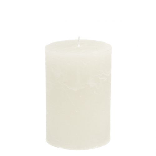 Floristik24 Velas de cor sólida branca 85x120mm 2pcs