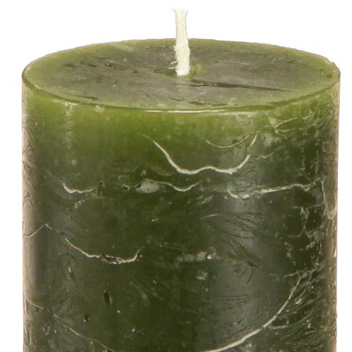 Floristik24 Velas pilar sólidas verdes 3 cores 50x100mm 12 un