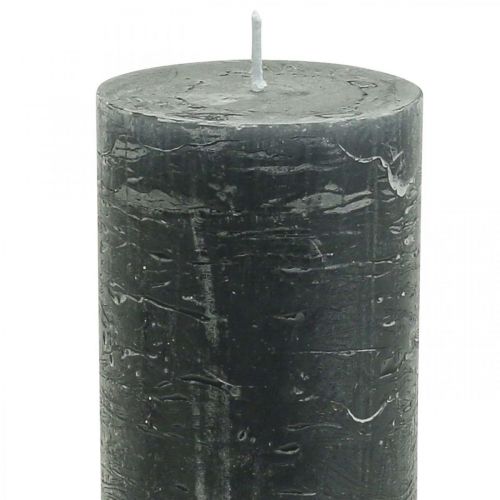 Itens Velas de cor sólida velas pilar antracite 60×80mm 4 unidades