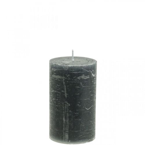 Velas de cor sólida velas pilar antracite 60×80mm 4 unidades