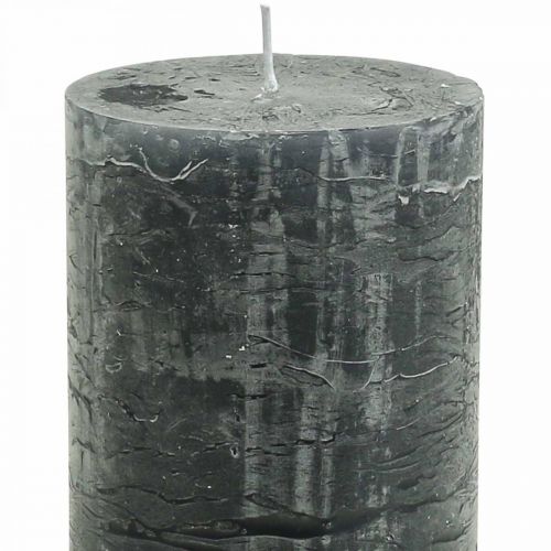 Itens Velas cor sólida velas pilar antracite 70×120mm 4 un