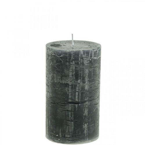 Itens Velas cor sólida velas pilar antracite 70×120mm 4 un