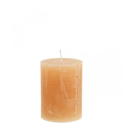 Velas de cor sólida Velas de pilar laranja pêssego 60 × 80 mm 4 unidades