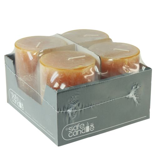Itens Velas cor sólida Vela Rústica Safe Amarela 80×110mm 4 un