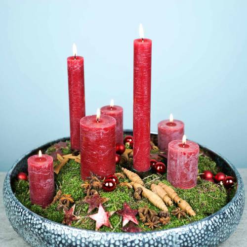 Itens Velas de cor sólida vermelho escuro tamanhos diferentes