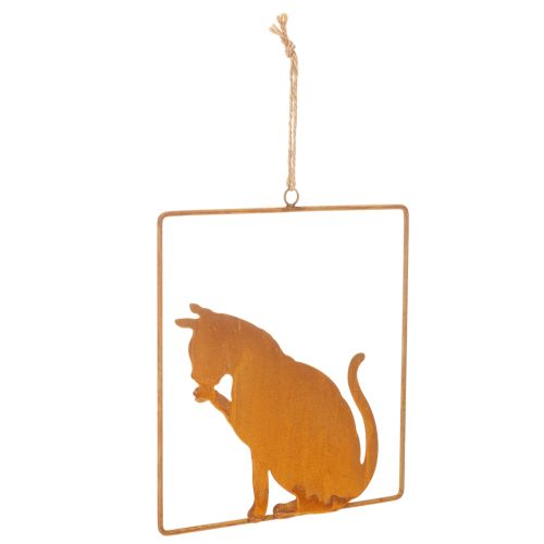 Enfeite decorativo de gato em metal enferrujado, decoração com efeito ferrugem para pendurar, 24,5 cm comprar | Floristik24.pt