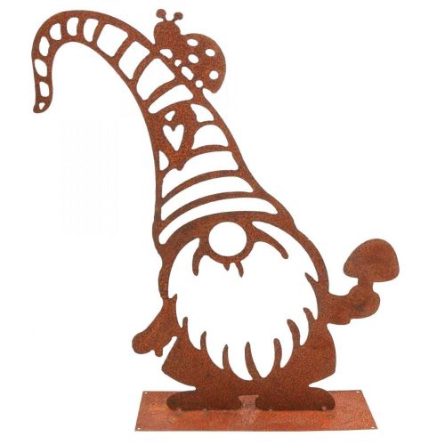 Floristik24 Suporte decorativo de metal para gnomo decorativo patina Alt.43cm