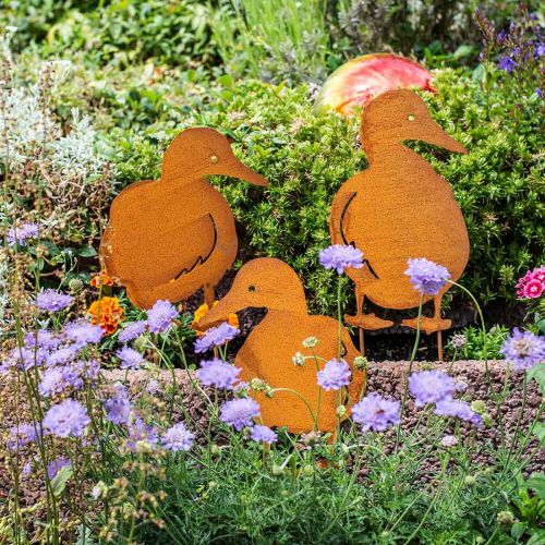 Itens Patos de estaca de jardim de pátina H33cm/35cm/37cm conjunto de 3