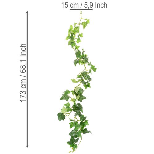 Guirlanda de hera artificial para decoração de ambientes, 173 cm | Floristik24.pt