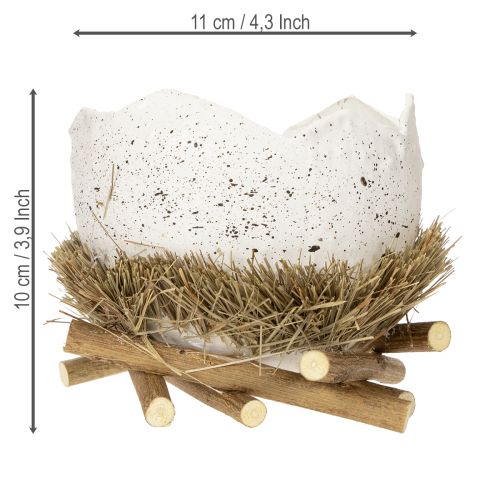 Itens Ninho de Páscoa em formato de ovo para decoração de primavera, 11 cm, conjunto com 4 peças