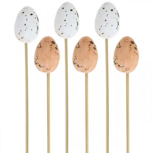 Floristik24 Ovos de codorna artificiais em palito ovo decorativo decoração de Páscoa 4 cm 18 peças