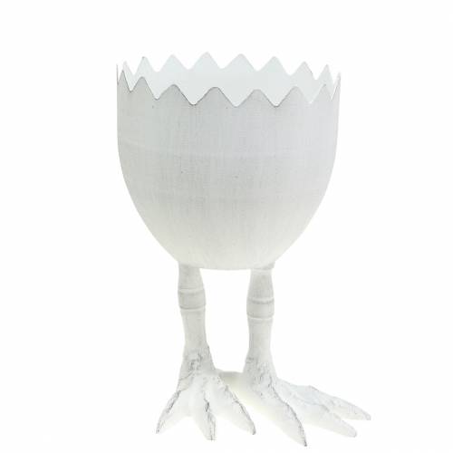 Floristik24 Vaso de casca de ovo com pernas Ø13cm Alt.21cm branco
