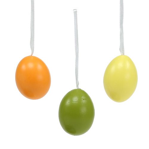 Floristik24 Ovo para pendurar verde-laranja 6cm 12pcs