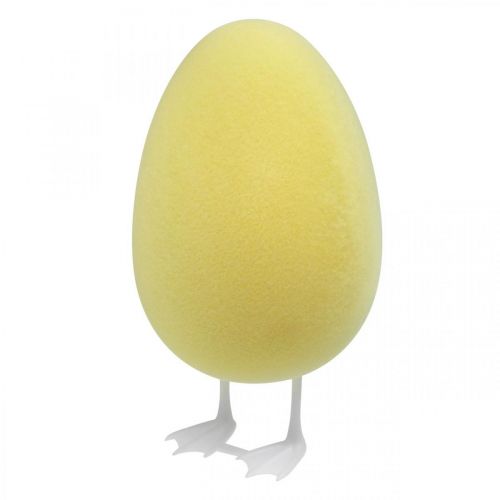Floristik24 Ovo decorativo com pernas amarelas decoração de mesa figura decorativa ovo de Páscoa A25cm