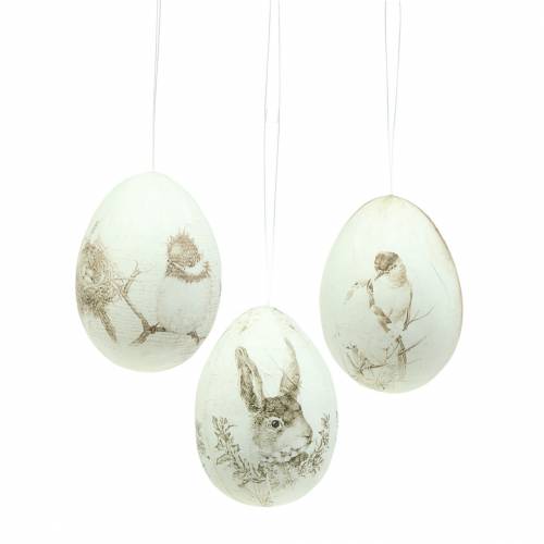 Floristik24 Motivo de ovo vintage para pendurar 8 cm 6 unidades