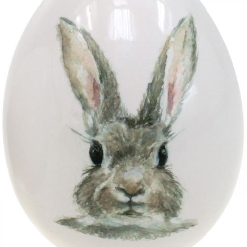 Motivo de coelho em pé de ovo decorativo, decoração de Páscoa, coelho em ovo Ø8cm A10cm conjunto de 4