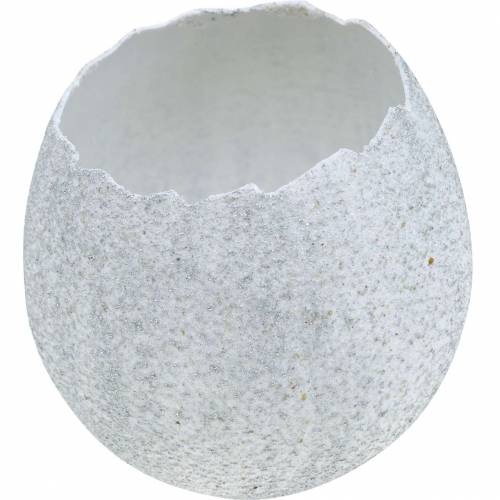 Floristik24 Plantador de casca de ovo decoração de páscoa ovo decorativo prata H11cm 4 unidades