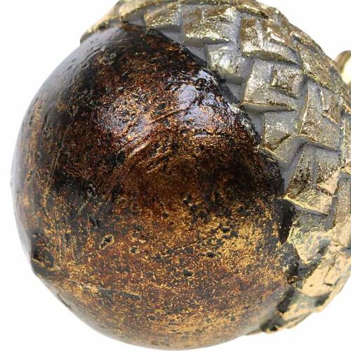 Floristik24 Bolota decorativa dourada Ø7,4cm Alt.9,7cm