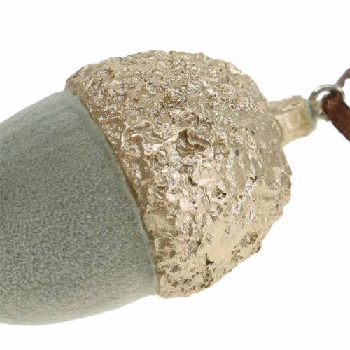 Floristik24 Decorações para árvores de Natal verde bolota, ouro 4 × 6 cm 6 unidades