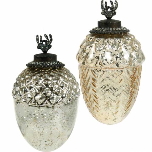 Floristik24 Bolota decorativa para pendurar taças de champanhe 15cm 2pcs em um conjunto