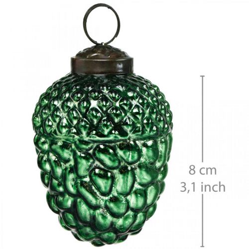 Floristik24 Cones de decoração de outono de vidro de bolota e decorações para árvores de Natal 5,5 × 8 cm 12 unidades