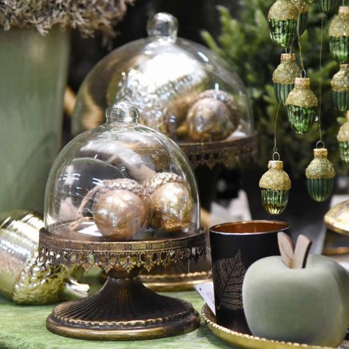 Itens Pingente decorativo de bolota, frutas de outono, decorações para árvores de Natal com decoração dourada H8cm Ø6cm 4 unidades